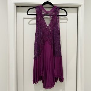 Free people purple lacey tunic XS